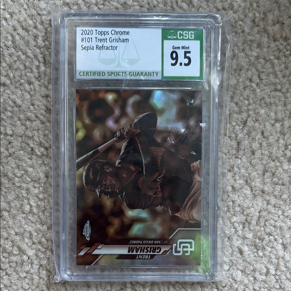 Topps Chrome Sepia Refractor Card with Black and Brown Accents